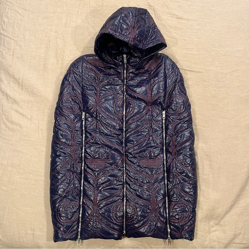 $4300 Gucci X Adidas Embroidered GG Logo Puffer Jacket - Picture 4 of 14